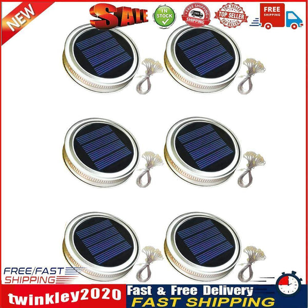 LED Solar Mason Jar Cap Lights Glass Bottle Lid String Lights Garden Decor Newly
