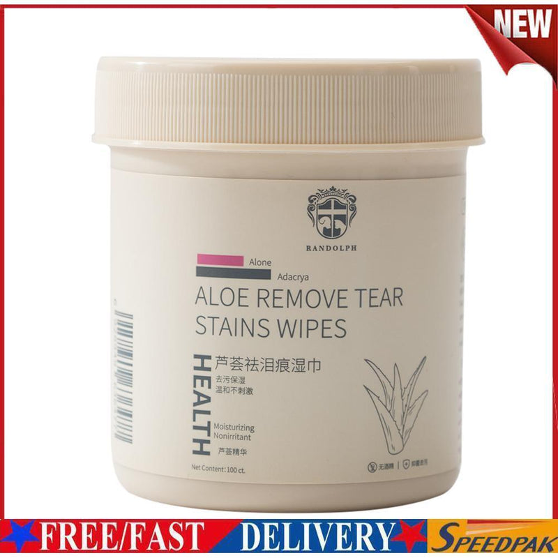 100pcs Pet Eye Wet Wipes Cat Dog Tear Stain Remover Cleaning Paper Towels