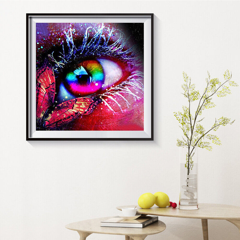 DIY Eye and Butterfly Oil Paint by Numbers Kit Drawing on Canvas Pictures Decor