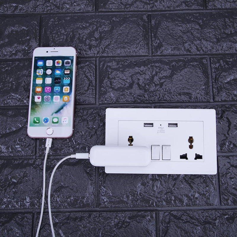 2.1A Wall Socket Dual USB Port Power Adapter Outlets Panel Universal Plug Newly