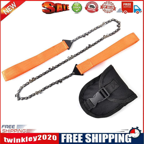 Outdoor Camping Orange Braided Handle Hand Zipper Saw Survival Equipment