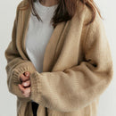 Women Casual Short Style Long-Sleeves Coat Knitted Solid Color Loose Cardigan