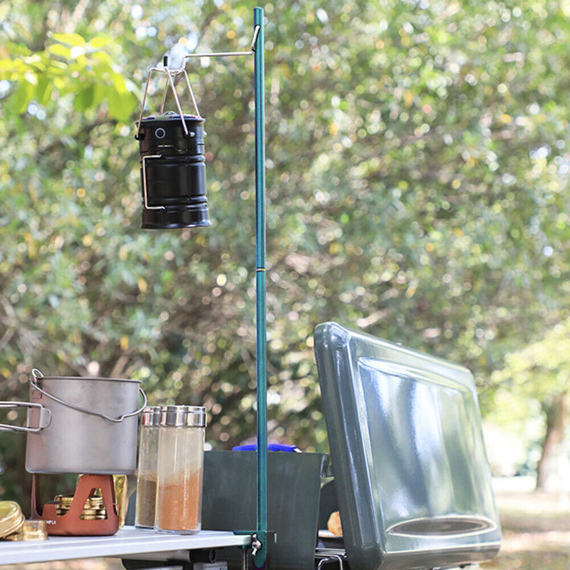 Outdoor Camping Portable Folding Lamp Bracket Pole Tent Hanging Lantern Hol