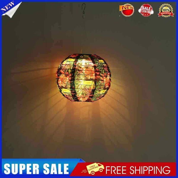 2*8inch LED Solar Lantern Waterproof Pendant for Decor(Black Base Flower B)