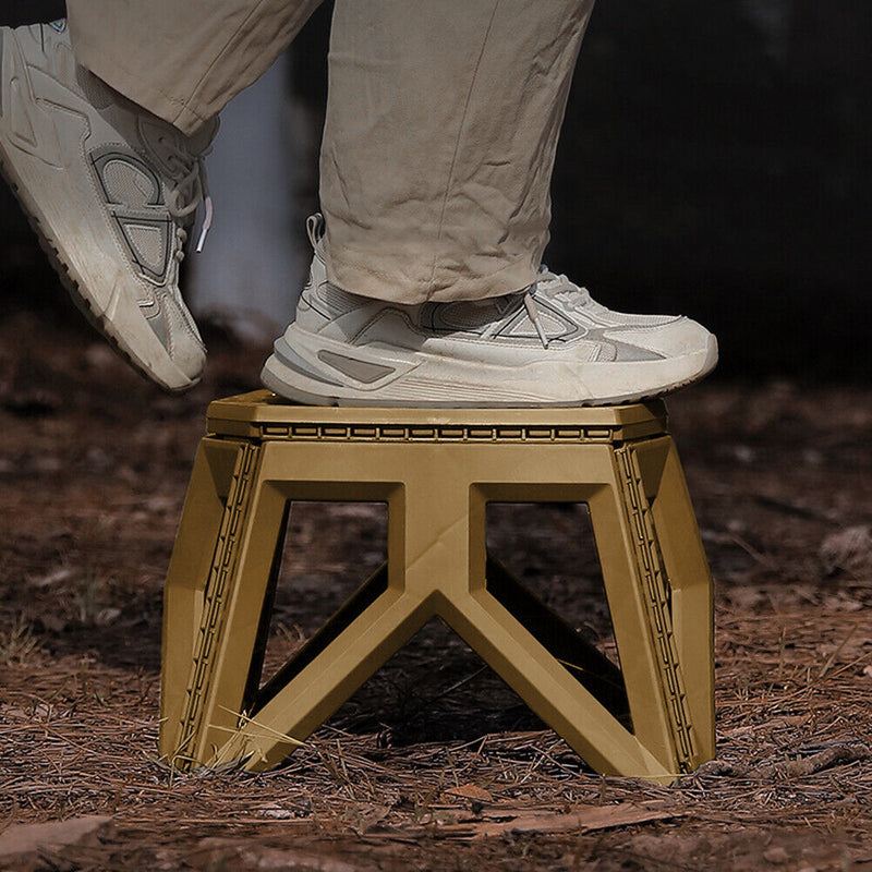 Outdoor Portable Folding Stool Camping Stools for Adults Children (Khaki) Newly