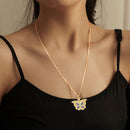 Women Girls Party Necklace Jewelry Fashion Heart Butterfly Diamond Photo Pend
