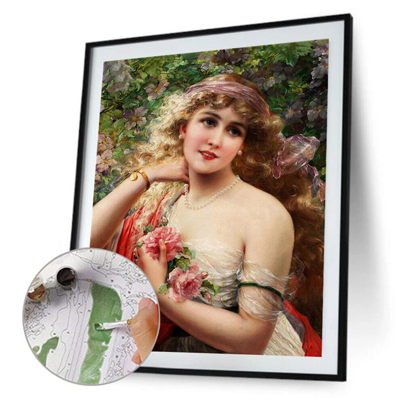 Noblewoman Oil Paint By Numbers Kit DIY Acrylic Painting on Canvas Frameless