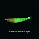100mm 12g Sinking Fishing Lures Luminous Wood Shrimp Bait with Squid Jigs Hook