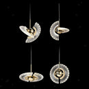 Hanging Pendant Lamp Chandelier Crystal Disc 360 Degree Roating Pendant Light