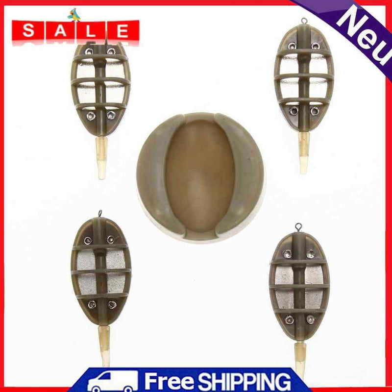 4Pcs/Set Carp Fishing Feeder Method Flat Feeder Tool for Fishing Inline with S