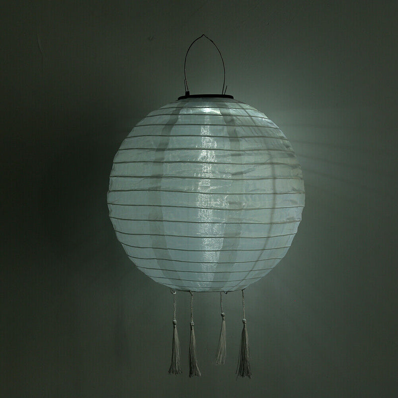 LED Solar Nylon Lantern Lamp Waterproof Outdoor Hanging Lights Festival Decor