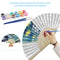 Handmade Oil Painting Waves Folding Fan By Numbers DIY Painted Craft Kit