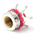 4pcs Car Rhinestone Crown Wheel Tire Valve Caps Auto Dust Air Cover (Red) Newly