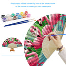 Flamingo Oil Paint Folding Fan By Numbers DIY Painted Art Craft Home Decor