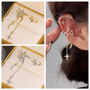 Trendy Cross Bright Stars Fashion Jewelry Clip Earrings Tassels No Piercing