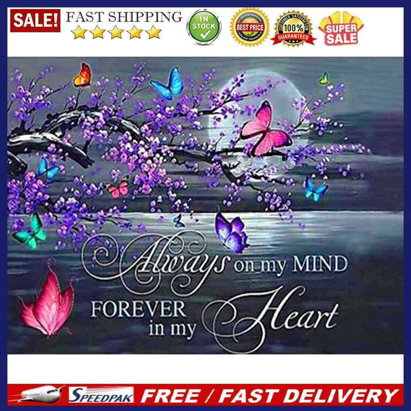 Letter Butterfly 5D DIY Full Square Diamond Painting Animal Mosaic Decor Artwork