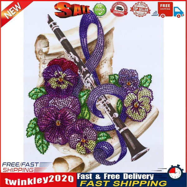 Musical Flowers Partial Special Shape Drill DIY Diamond Painting (YK202) Newly