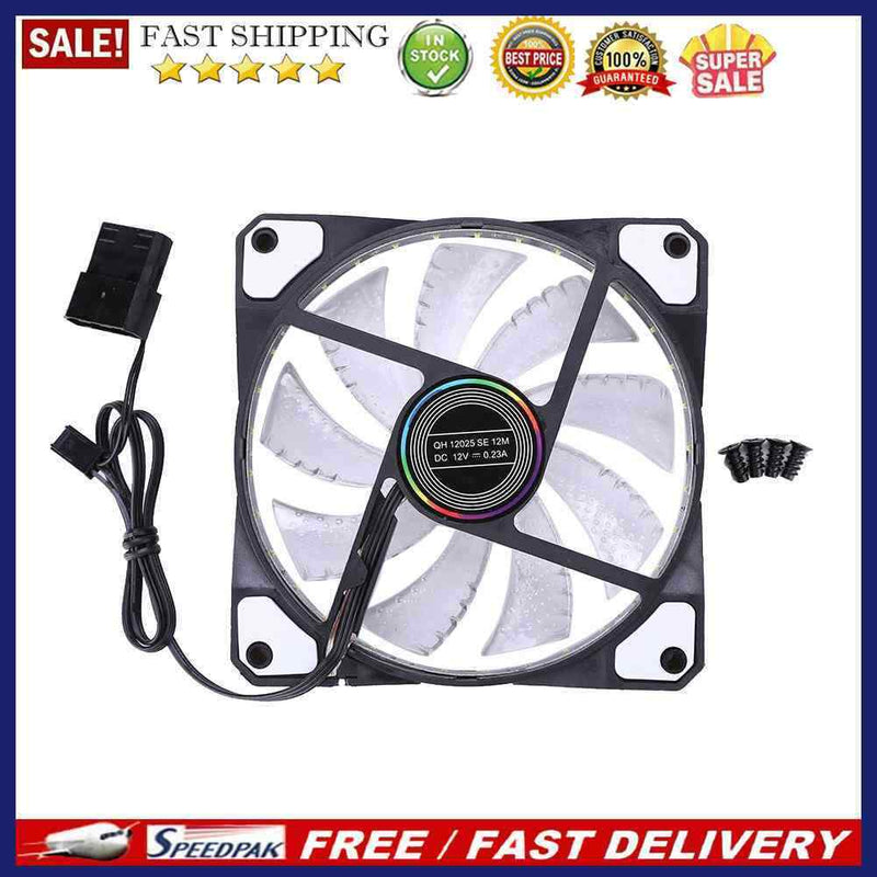 PC Computer 33 LED 120mm Silent Computer Case Heatsink Cooler Fan(White)