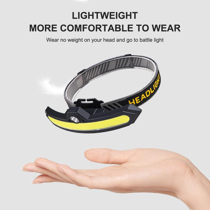 Sensor Headlamp COB XPE Outdoor Camping Emergency Torch (with Battery)