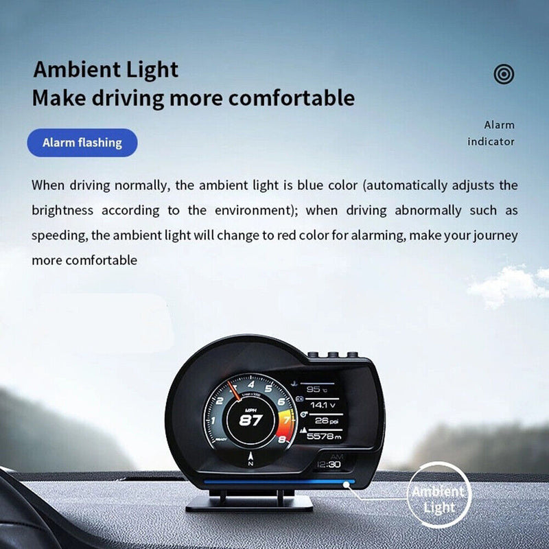Head Up Display Auto Display Digital Odometer Security Oil Temp RPM
