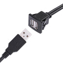 1M Dual USB 2.0 Built-in Female Adapter Port Extension Cable Car Car PC