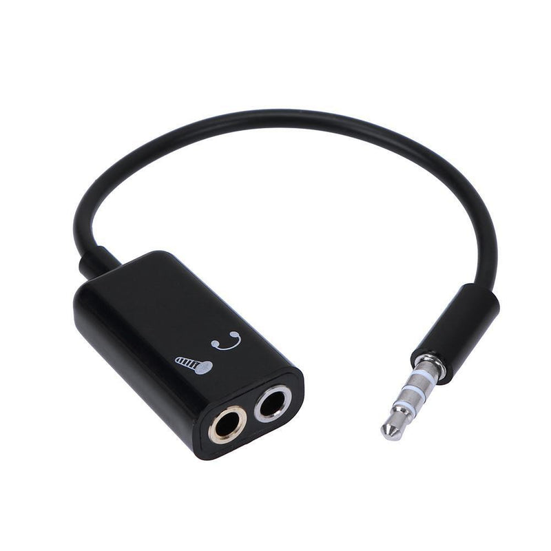 3.5mm Male to Dual Female Audio Stereo Headset Mic Splitter Adater Cable