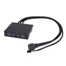 3.5" 20Pin to 2 USB 3.0 Port HUB + HD Audio PC Floppy Expansion Front Panel