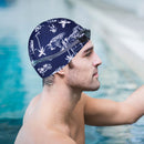 Swimming Caps Women Men Waterproof Ear Protection Swim Hat (Lake Blue) Newly