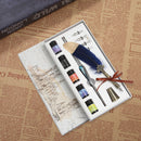 Gradient Feather Fountain Dip Pen Set Crystal Writing Pen Calligraphy Stati