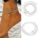 Women Ankle Bracelet SilverAnklet Foot Jewelry Girl's Beach Hotsale Q4Q2 T9J6