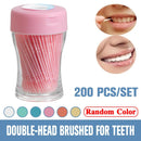 200Pcs Double Head Interdental Brush Dental Floss Teeth Clean`