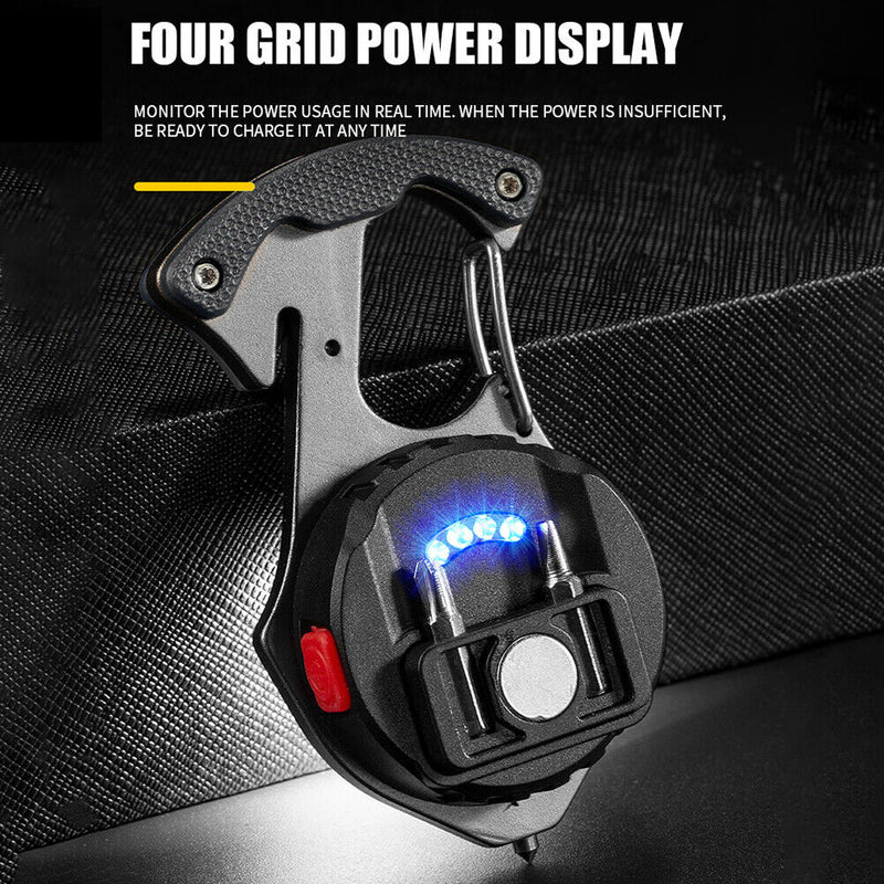 #A Portable COB LED Flashlight USB Rechargeable Keychain Camping Screwdriver Lig