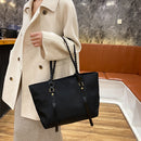 Women Shoulder Handbag Woven Strap Top-handle Bag Big Capacity Tote (Black)