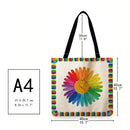 Rainbow Printed Shoulder Shopping Bag Casual Large Tote Handbag (40*40cm)