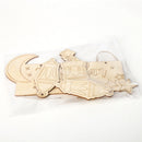 Wooden Eid Mubarak Hanging Lantern Pendant Table Ornament Crafts Accessories