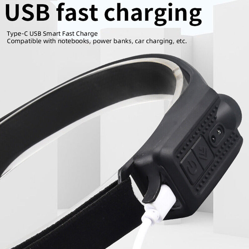 XPE COB LED Headlamp Induction 400LM Waterproof Headlight for Cycling Running