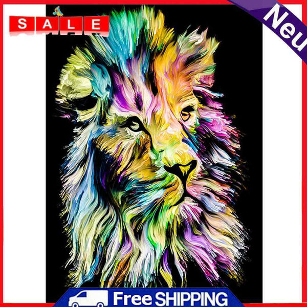 Colorful Tiger 5D DIY Full Round Diamond Painting Animal Rhinestones Crafts