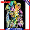 Colorful Tiger 5D DIY Full Round Diamond Painting Animal Rhinestones Crafts