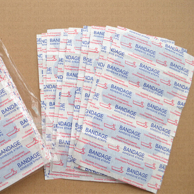 100pcs Waterproof Band Aid Blue Metal Detectable Bandage For Wounds Newly