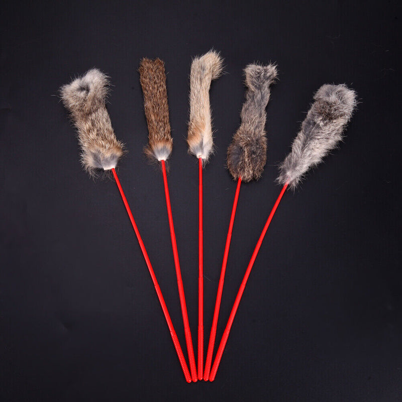 5pcs Funny Elastic Plastic Long Rod Colorful Plush Spring Teach Cat