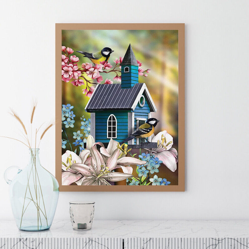 5D Rhinestone Pictures DIY Lily Bird Full Round Drill Diamond Painting Craft Kit