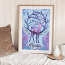 11CT Full Cross Stitch Elk Stamped DIY Christmas Wall Art Crafts Home Embroidery