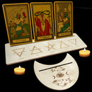 #A Wooden Tarot Card Base Moon Shape Tarot Card Stand Holder Gifts for Enthusias