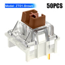 50pcs 3 Pin Silent RGB LED Tactile Switch for Mechanical Keyboard (Coffee)