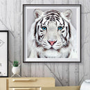 5D Diamond Painting Kit White Tiger Full Round Drill DIY Decorative Rhinestone