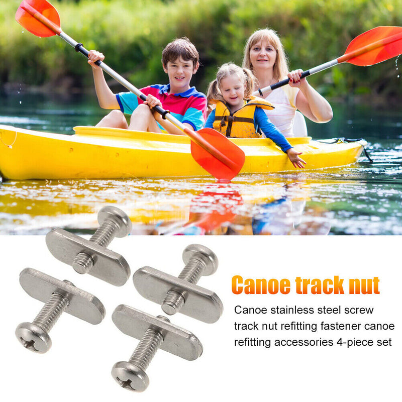 4pcs Threads Kayak Rail Track M6 Screws Nuts Stainless Steel Mounting Bolts