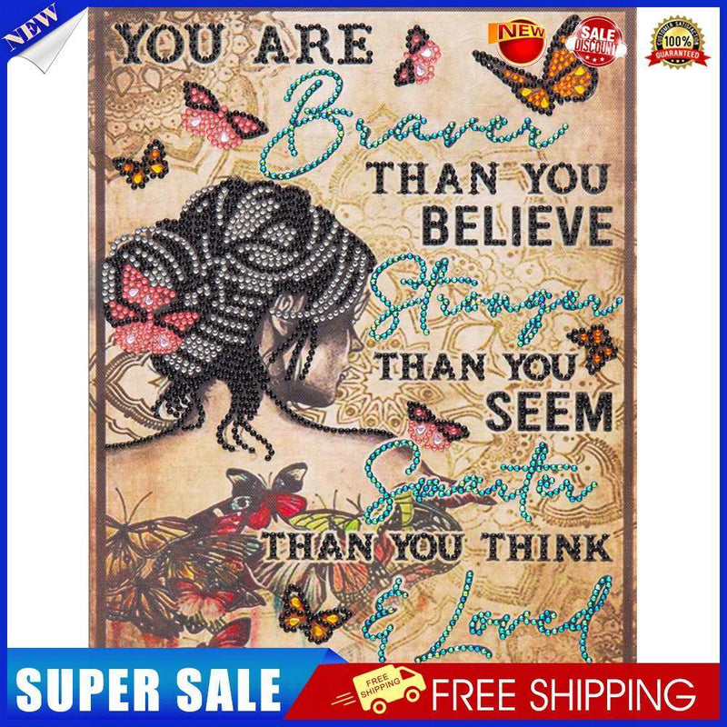 5D DIY Diamond Painting Kits Back Girl Partial Special Shape Drill Wall Art