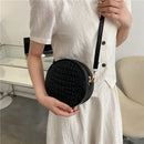 Round Crossbody Bags Women Alligator Leather Circle Female Shoulder Purse Bags