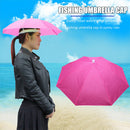 Fishing Umbrella Hat Foldable Outdoor Sun Shade Waterproof Cap (Rose) Newly