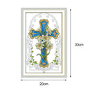 14CT Stamped DIY Cloth Flowers Cross Stitch Embroidery Art Needlework Home Decor